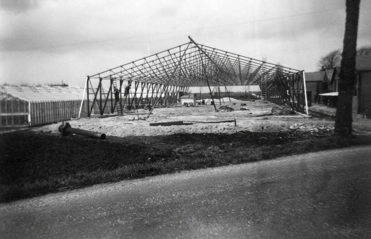 Bouw van een pakhuis, vermoedelijk aan de Geerweg.