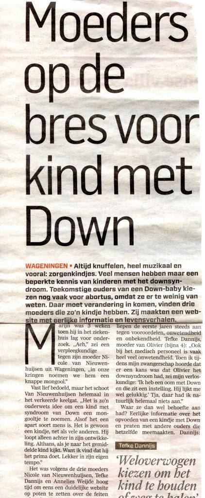 Header tekst over Zo is Downsyndroom