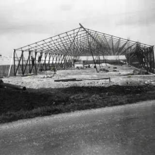 Bouw van een pakhuis, vermoedelijk aan de Geerweg.